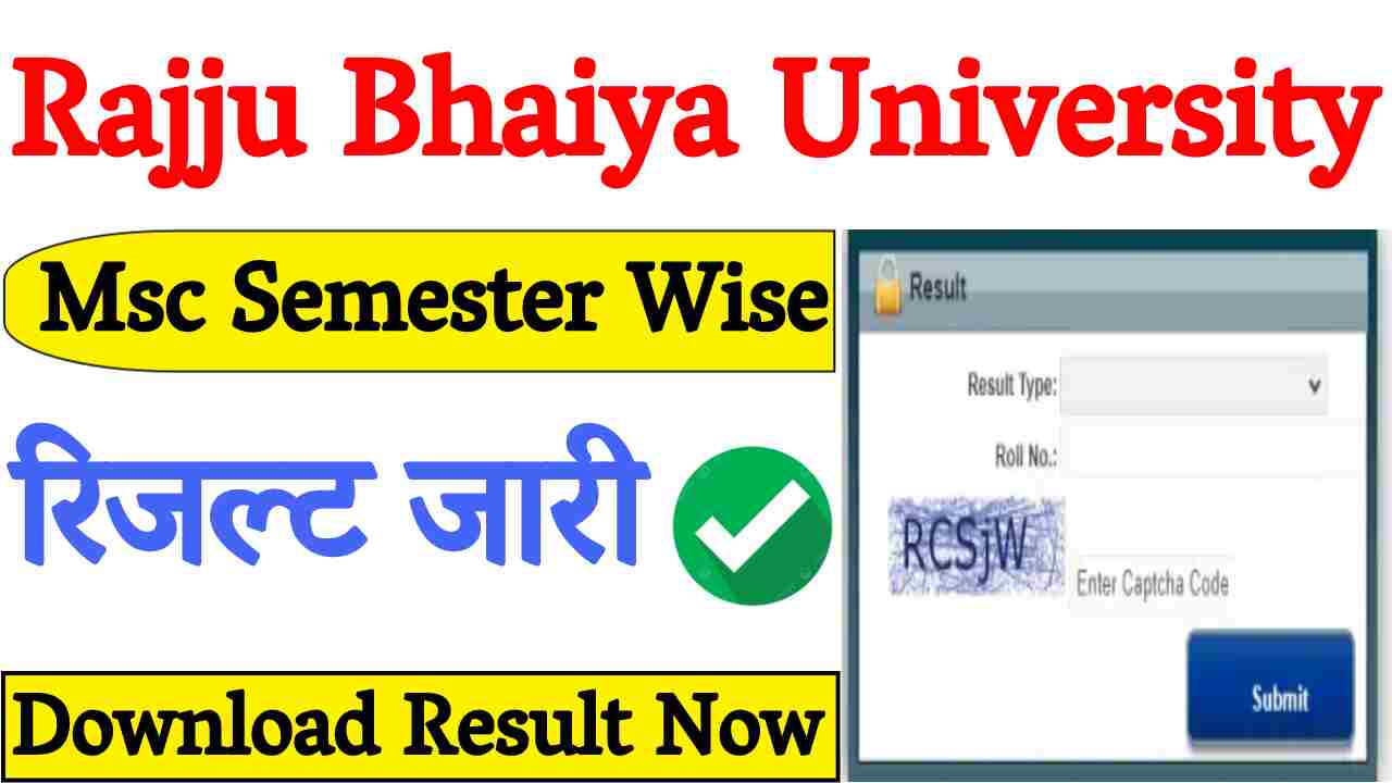 Rajju Bhaiya University Result Msc
